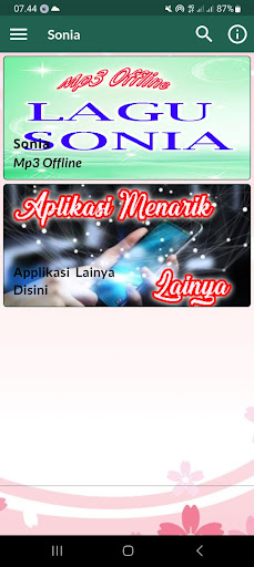 Android application Mp3 Offline Lagu Sonia screenshort