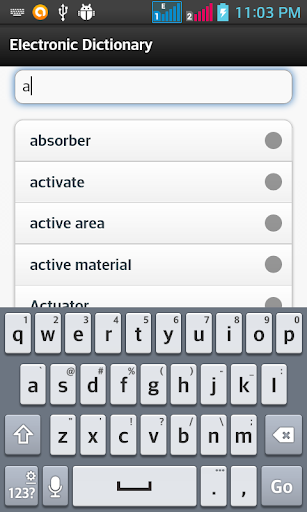 Electronic Dictionary Screen 2
