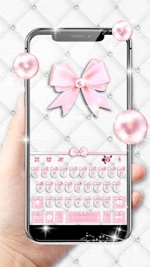 Girly Pink Bows Keyboard Theme Unknown