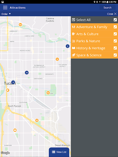 Screenshot of Southern Arizona Attractions