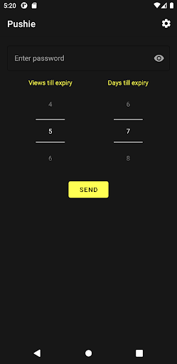 Android application Pushie screenshort
