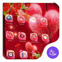 Red rose love-APUS launcher  free theme