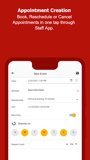 Android application Fitnessforce for Business screenshort