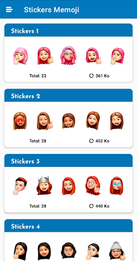 Android application Stickers Memoji : WASticker screenshort
