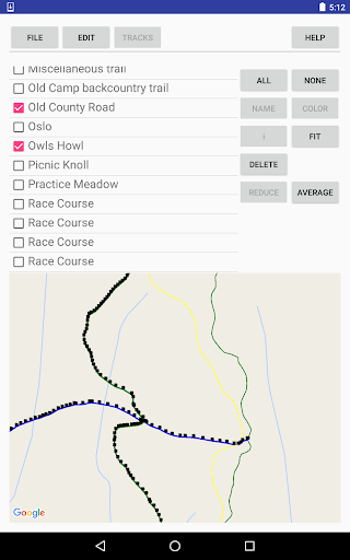 Android application GPX Track Editor screenshort