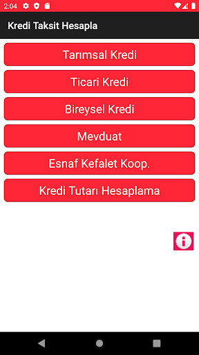 Android application Kredi Taksit Hesapla screenshort