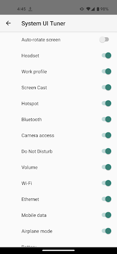 System UI Tuner Screen 3