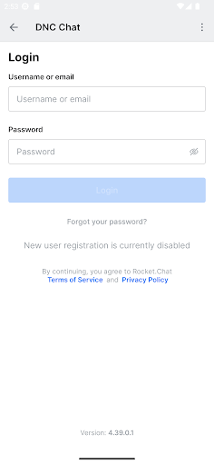 DNC Rocket Chat Screen 2