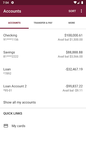 FNBA Mobile Banking Screen 3