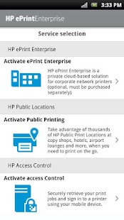 HP ePrint Enterprise (service) Screenshot