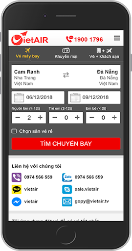 Android application VietAIR - Vé máy bay screenshort