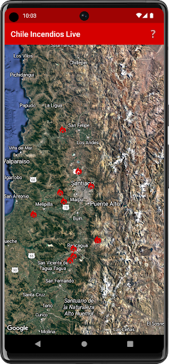 Android application Chile Incendios Live screenshort