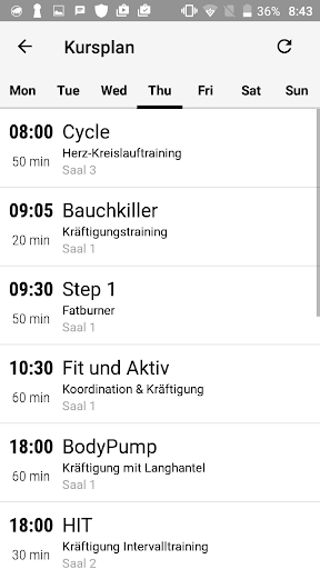 Android application POINT - Sports.Wellness.Club screenshort