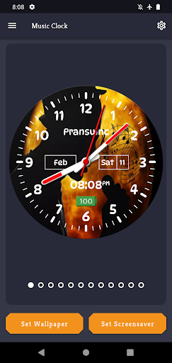 Android application Music Clock Live Wallpaper screenshort