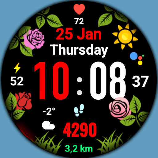 Flowers MOD Digital watchface logo