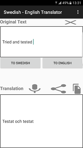 Swedish - English Translator Screen 3