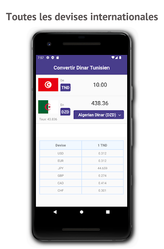 Android application Convertir Dinar Tunisien screenshort