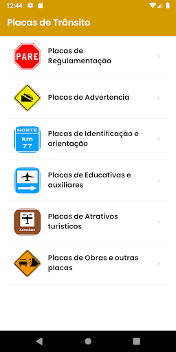 Android application Placas de Trânsito Detran 2023 screenshort