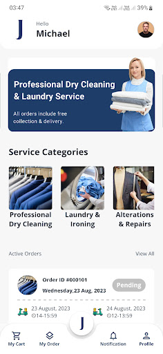 Android application Jacobs Dry Cleaners screenshort
