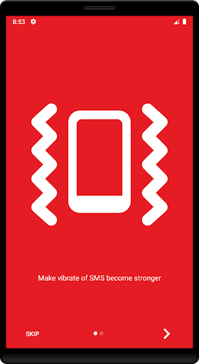 Android application Make Vibrate Of SMS Stronger screenshort