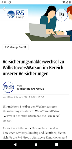 R+S Group Mitarbeiter-App Screen 3
