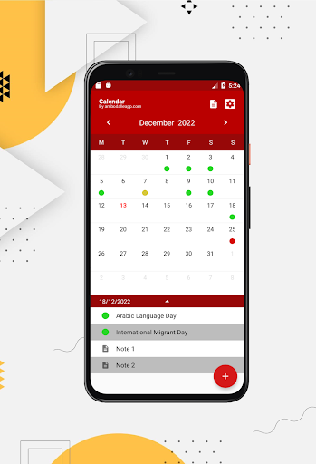 Calendar International Days Screen 2