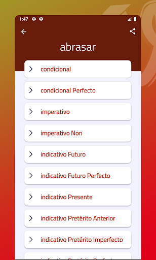 Conjugación Verbos Español Screen 3