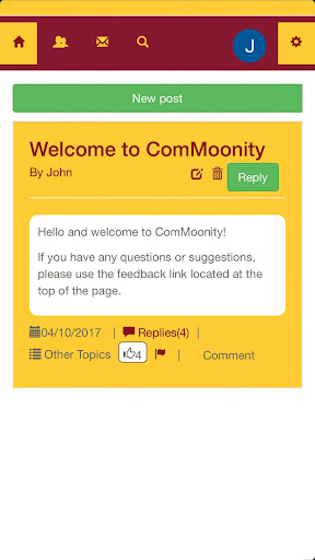 Android application ComMoonity screenshort