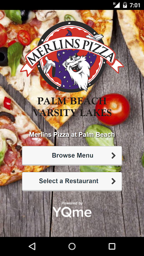Android application Merlin's Pizza screenshort