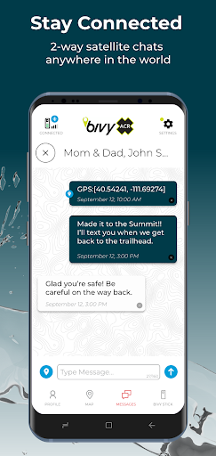 Bivy – Messaging & Navigation Screen 2
