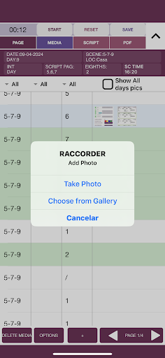 RACCORDER Screen 3