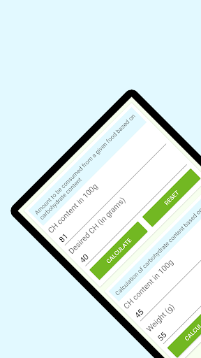 Android application Simple CarboHydrate Calculator screenshort