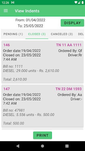 Fuelfill for Customers Screen 2