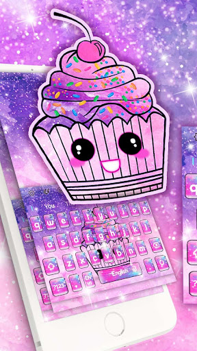 Cute Galaxy Cupcake Keyboard Theme