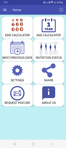 Android application EDD DOM Calculator screenshort