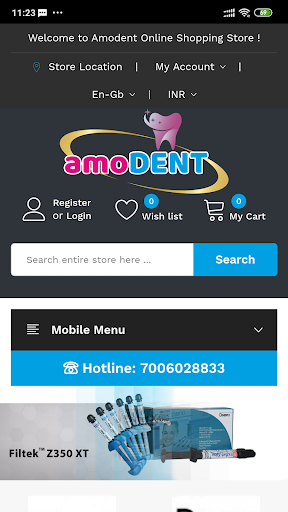 Amodent Online Dental Shopping Screen 2
