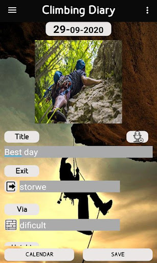 Climbing journal Screen 2