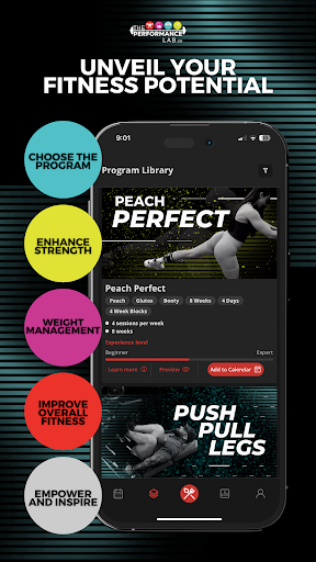 THE PERFORMANCE LAB APP Screen 2