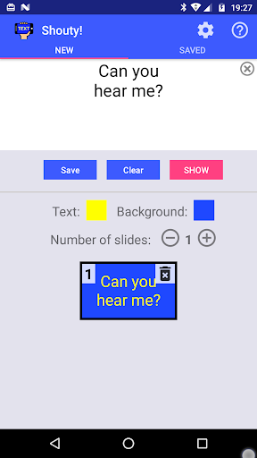 Shouty - Big Text Banner Screen 2
