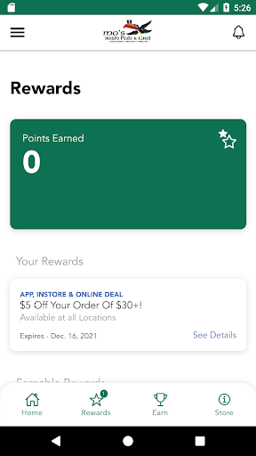 Mos Irish Pub Rewards Screen 3