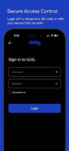 Android application tixity Scanner screenshort