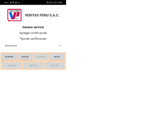 Certificadora Veritas App Screen 3