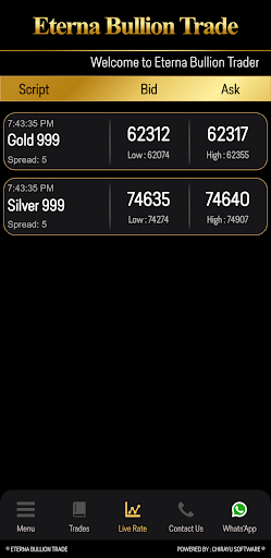 Android application Eterna Bullion Trade screenshort