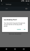 screenshot of Mobility Print