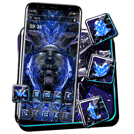 Abstract Blue Face Theme logo