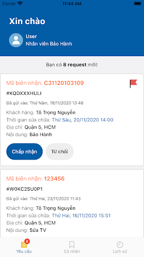 Android application ĐMCL Bảo Hành screenshort