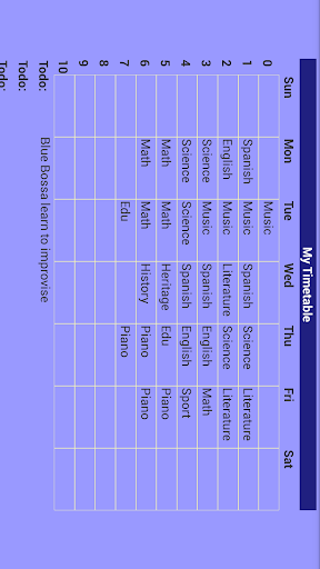 Android application School Timetable screenshort