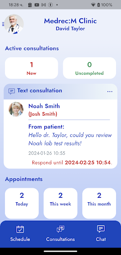 Medrec:M Clinic Screen 2