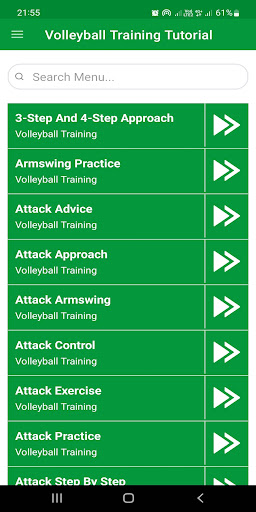 Android application Volleyball Training Tutorial screenshort