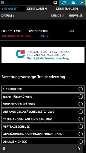 Digitaler Treuhandvertrag Screen 2